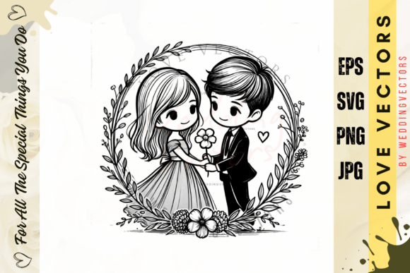 C3853: A Luxurious Floral Graphic Set for Timeless Wedding Designs