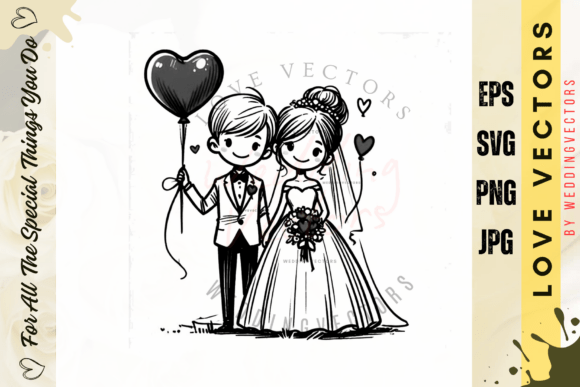 C4191: Elegant Hand-Drawn Wedding Vectors for Branding