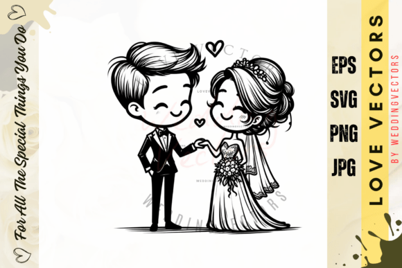 Capturing Nuptial Bliss: The C3889 Romantic Vector Set