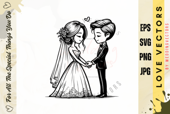 Embrace Bohemian Romance with Wedding Couple Vectors