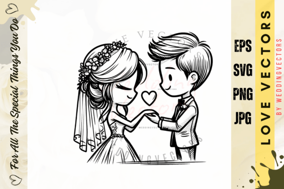 Wedding Couple and Love Vectors - C3949: Designing with Romance