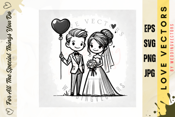 Wedding Couple and Love Vectors - C4068: A Designer's Romantic Toolkit