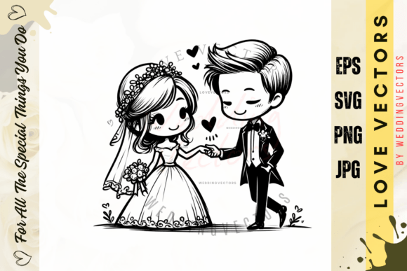 Wedding Couple and Love Vectors - C4190: Designing with Romance