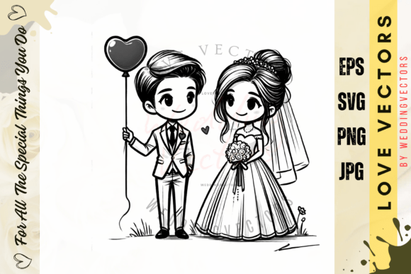 Wedding Couple and Love Vectors - C4209: A Visual Love Story