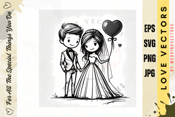 Wedding Couple and Love Vectors: Designing with the C4089 Collection